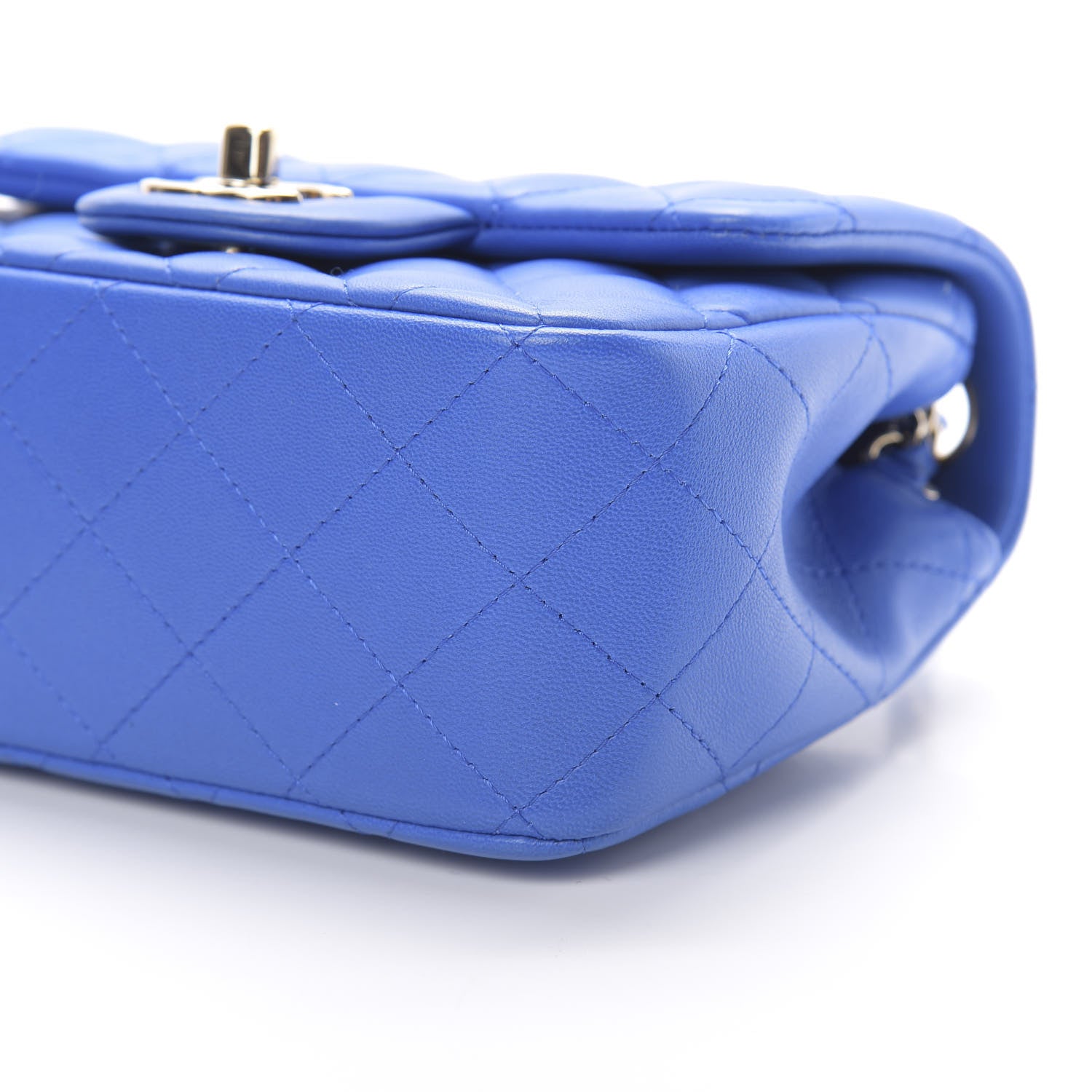 Chanel Lambskin Quilted Mini Square Flap Blue 10 of 11