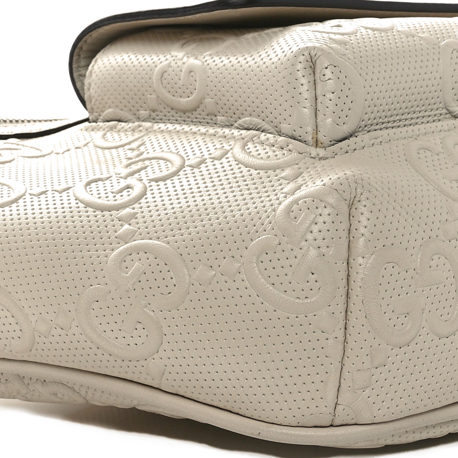 Gucci Calfskin GG Tennis Embossed Pocket Belt Bag Mystic White 9 of 11