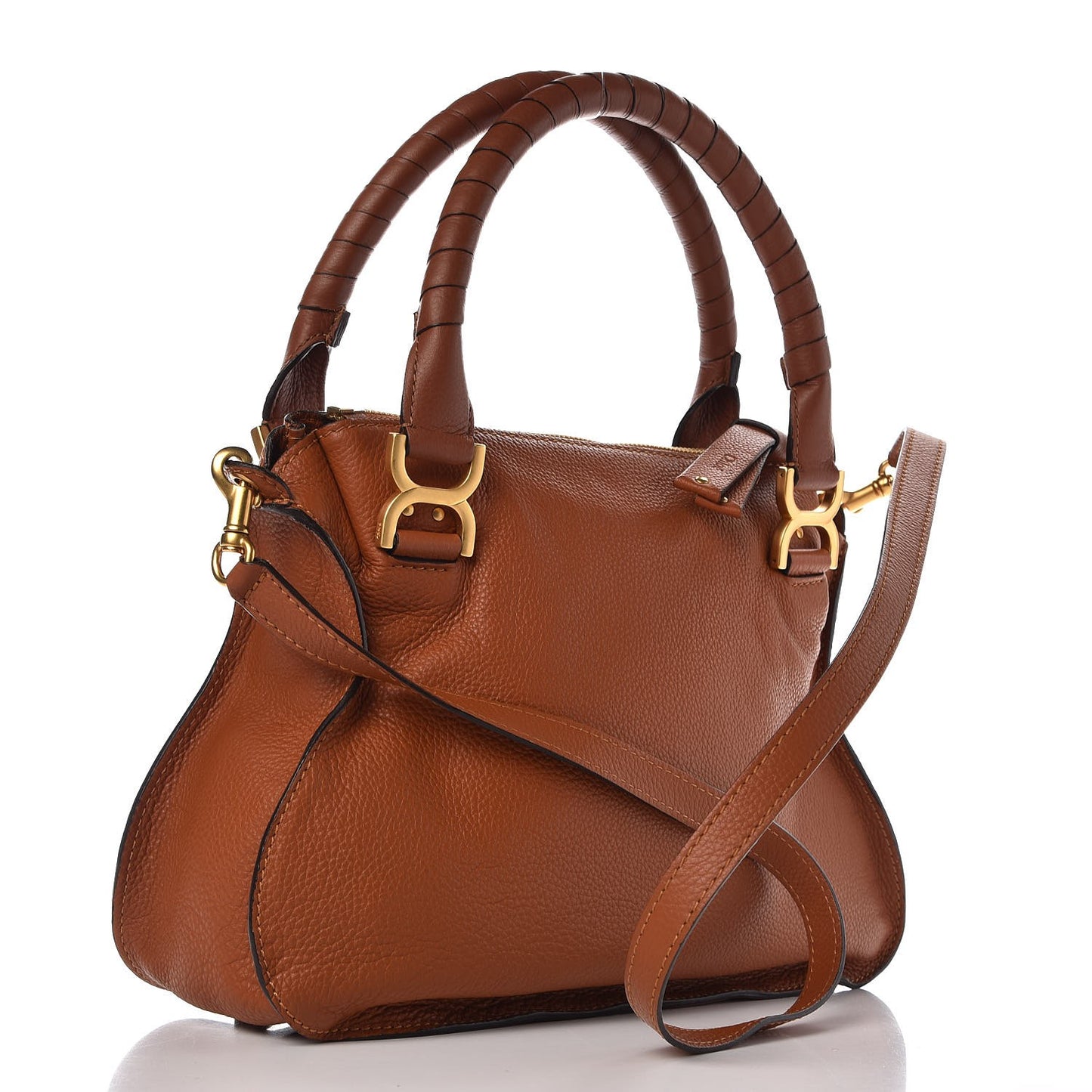 Calfskin Medium Marcie Satchel Tan