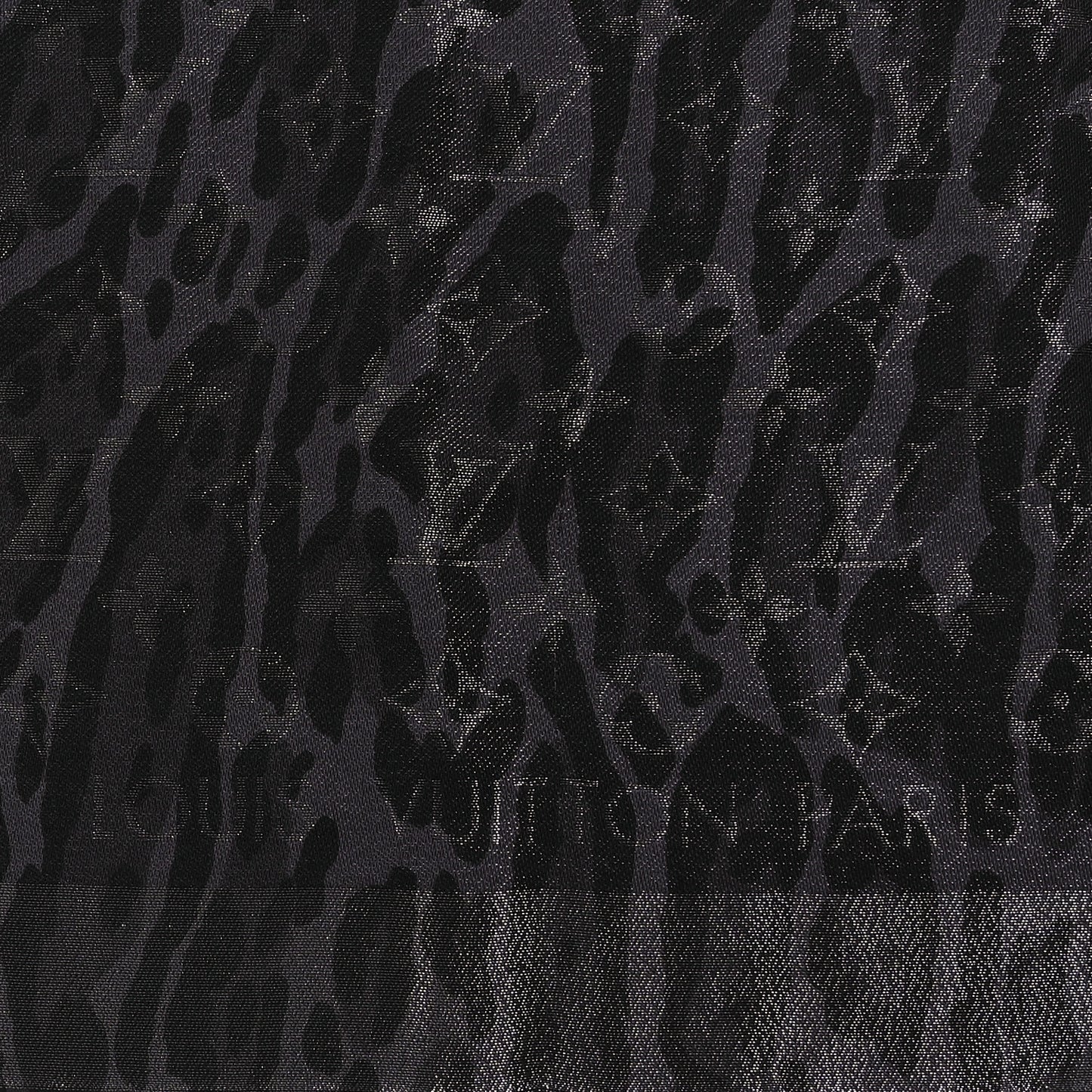 Silk Wool Monogram Leogram Shine Shawl Black
