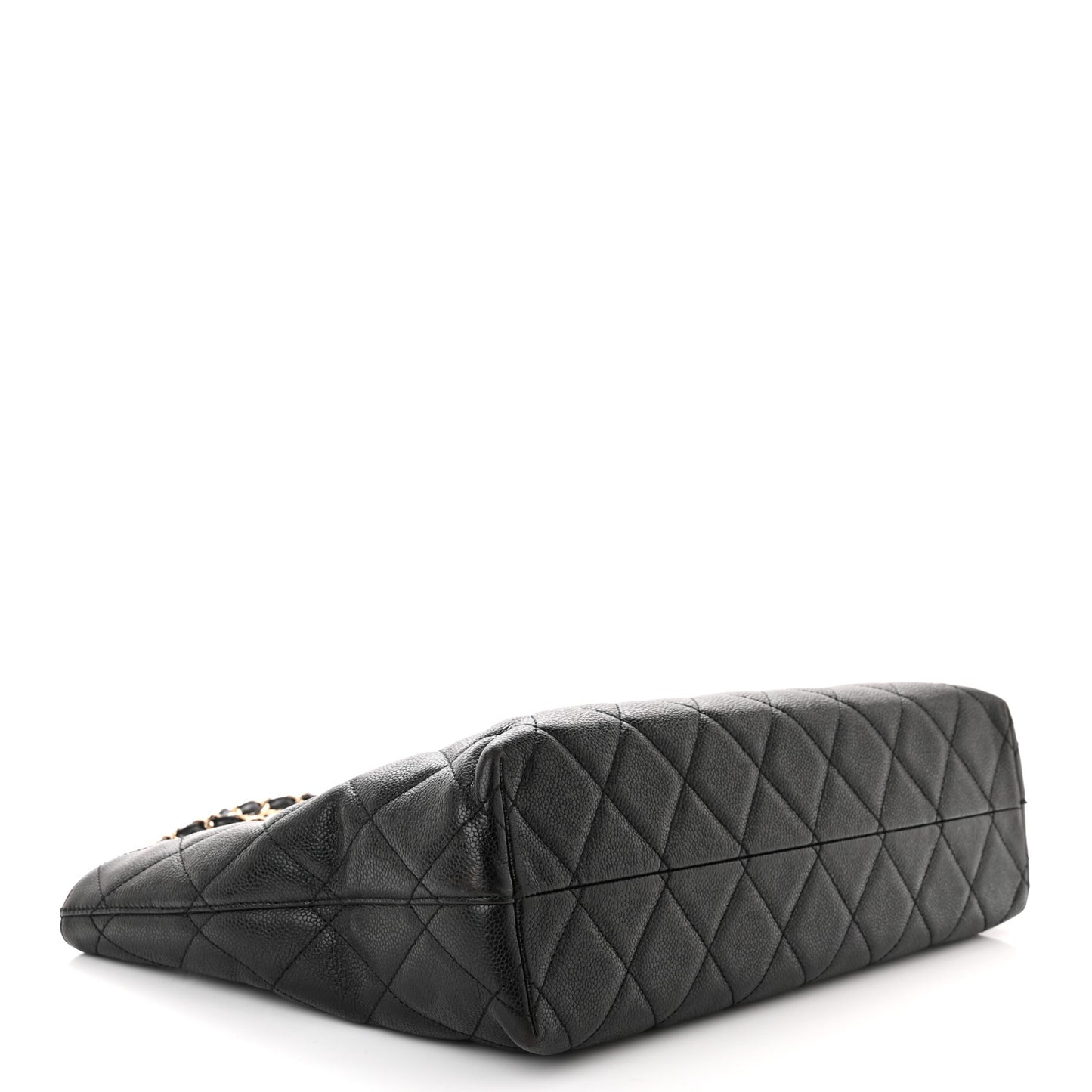 Caviar Quilted Large Shopping Tote Black