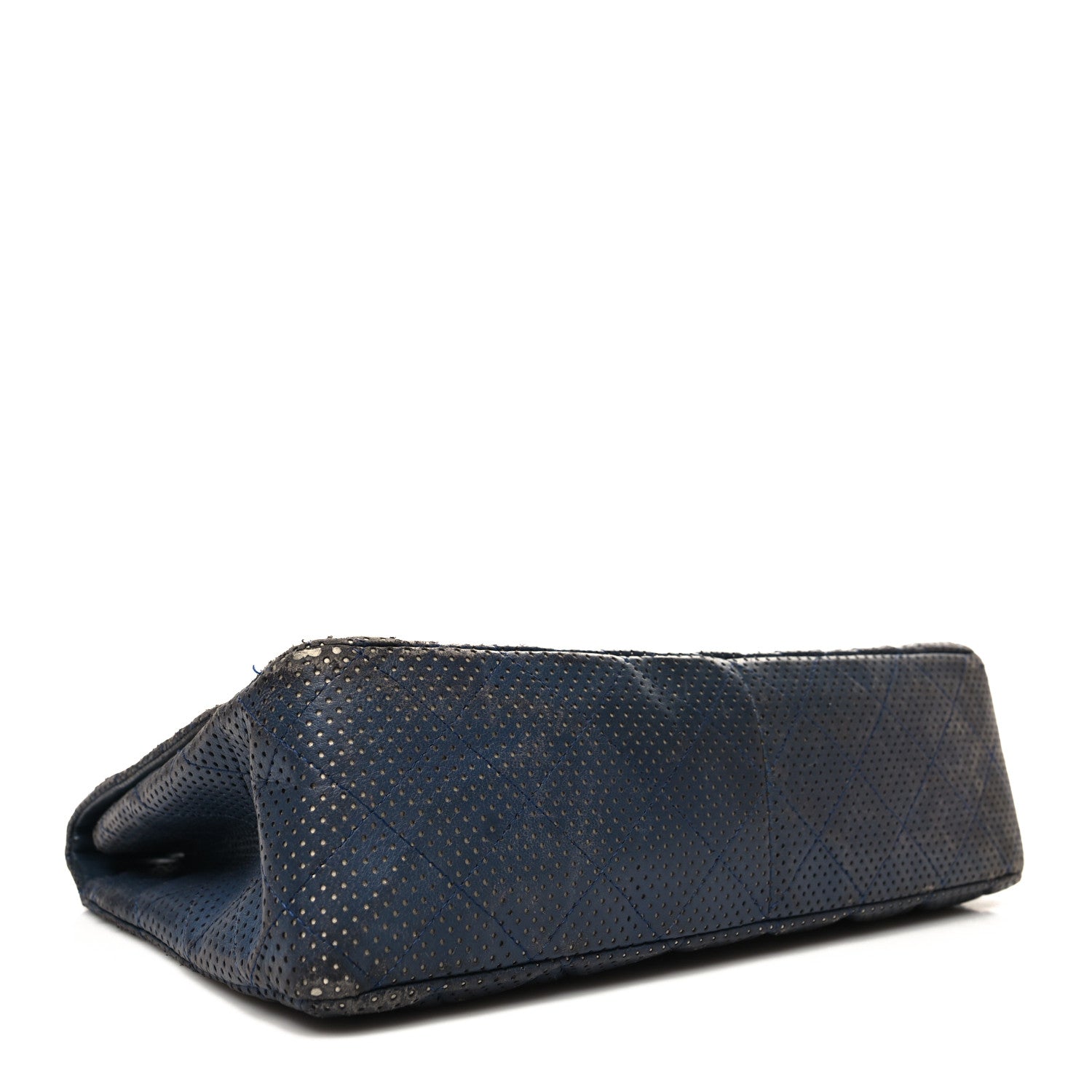 Chanel Lambskin Perforated Jumbo Single Flap Blue 4 of 19