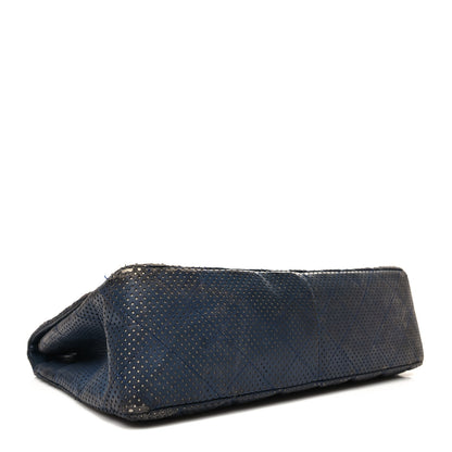 Chanel Lambskin Perforated Jumbo Single Flap Blue 4 of 19