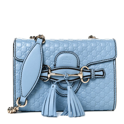 Gucci Soft Microguccissima Mini Emily Chain Shoulder Bag Mineral Blue 1 of 10