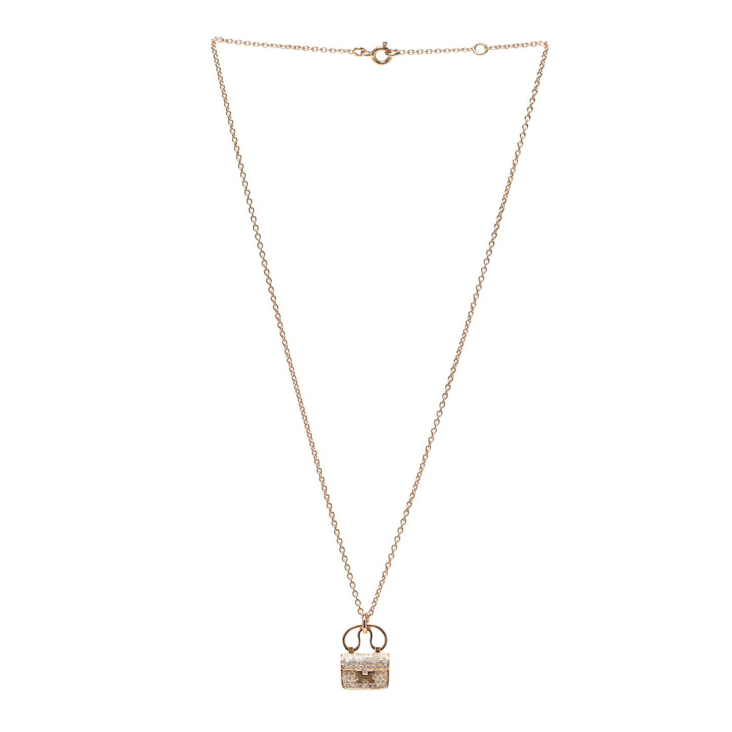 18K Rose Gold Diamond Constance Amulette Pendant Necklace