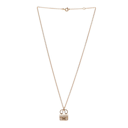 Hermes 18K Rose Gold Diamond Constance Amulette Pendant Necklace 3 of 6