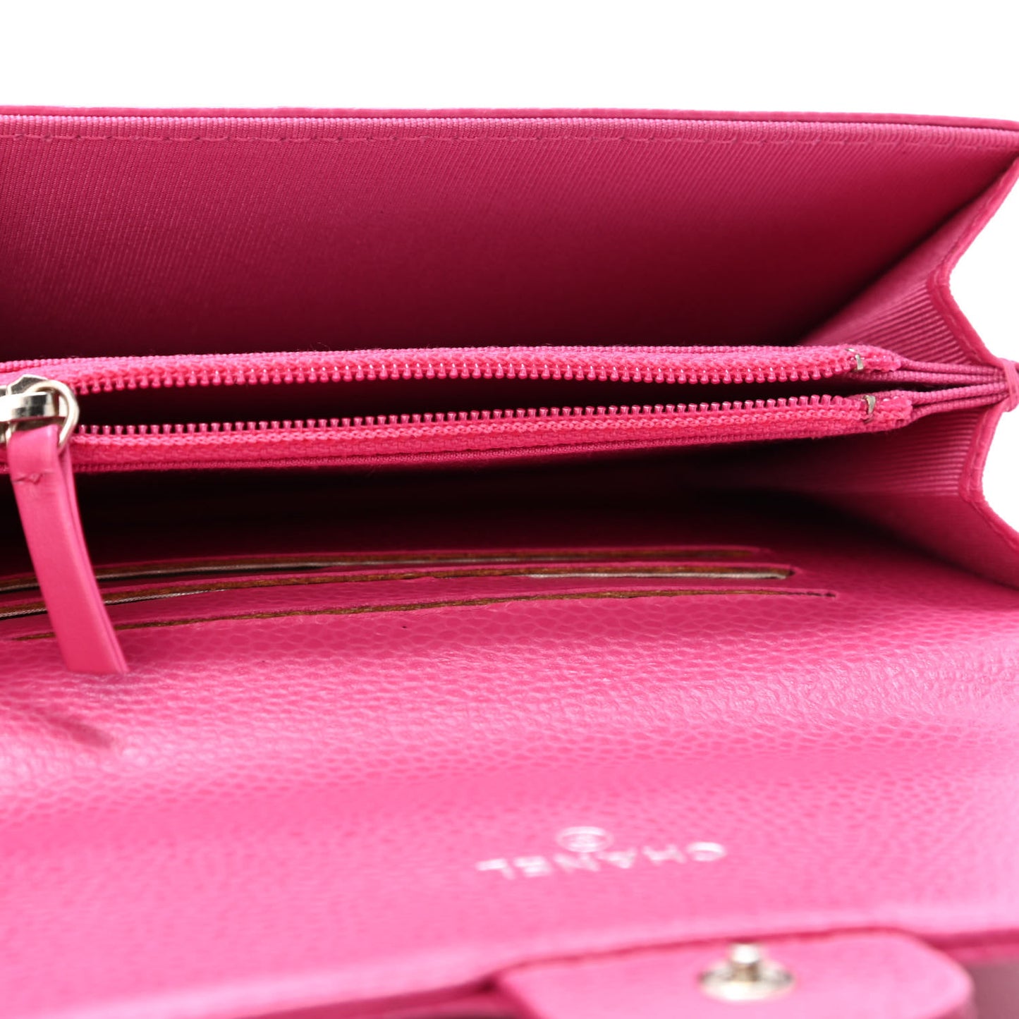 Caviar Quilted Small Flap Wallet Pink