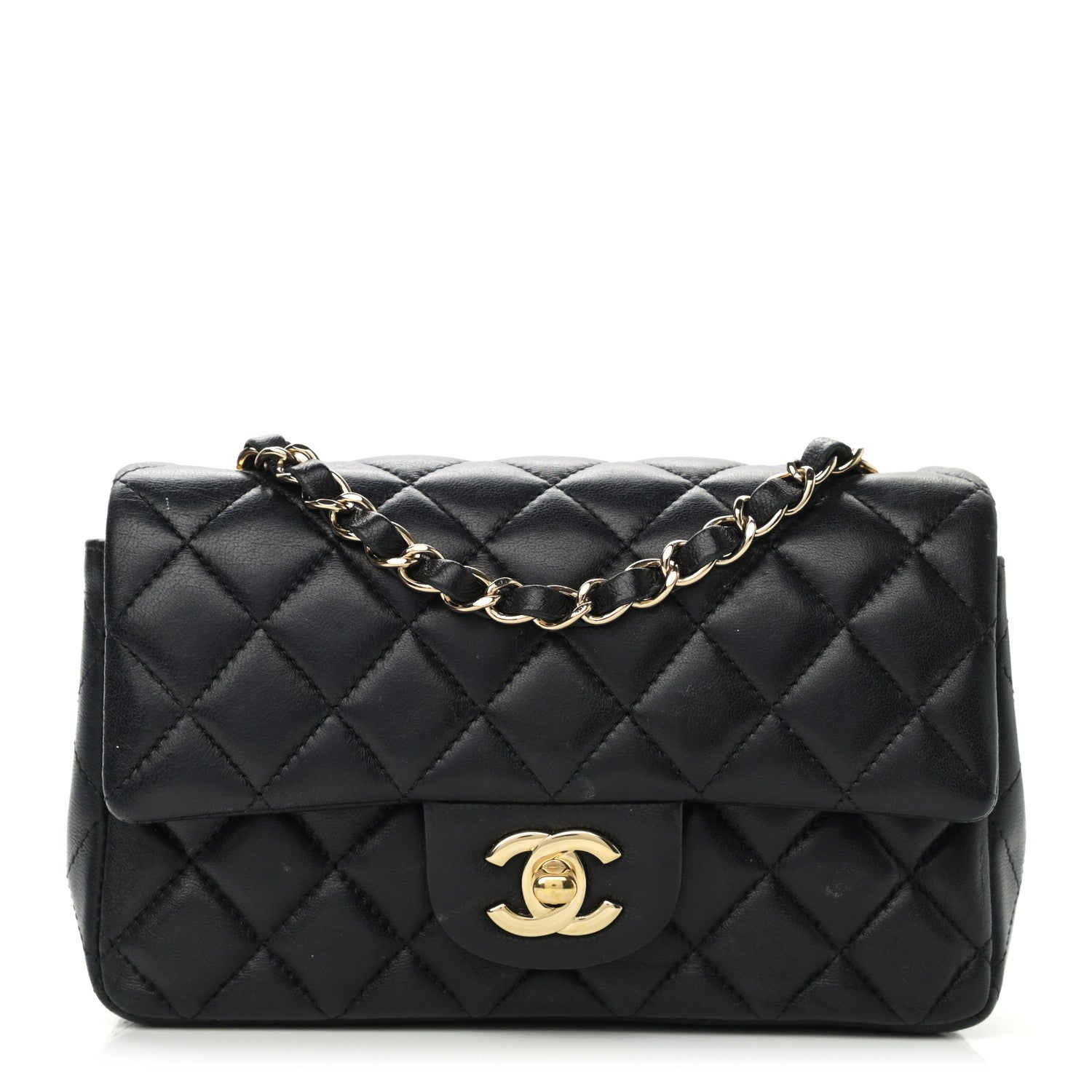 Chanel Lambskin Quilted Mini Rectangular Flap Black 1 of 13