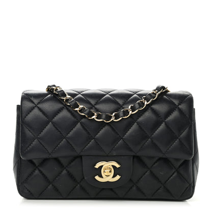 Chanel Lambskin Quilted Mini Rectangular Flap Black 1 of 13