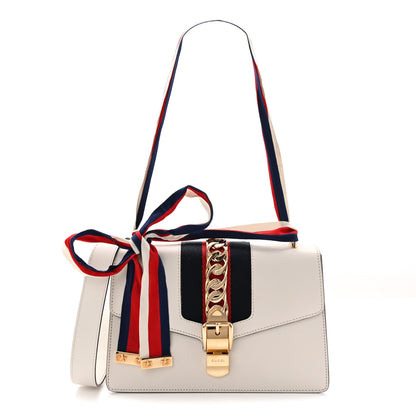 Gucci Calfskin Small Sylvie Shoulder Bag Off White 1 of 10