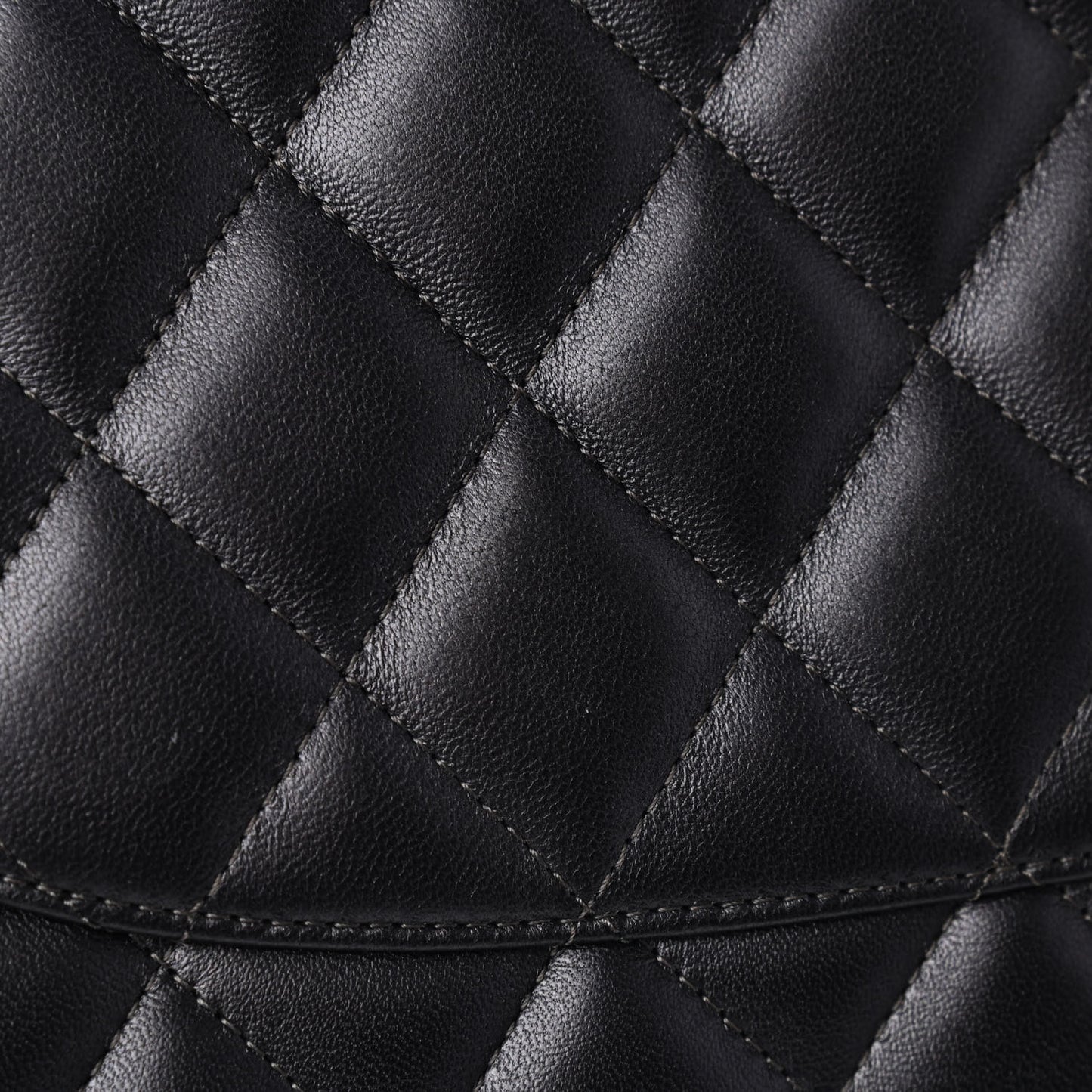 Metallic Lambskin Quilted Jumbo Single Flap Dark Grey