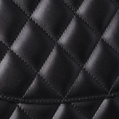 Chanel Metallic Lambskin Quilted Jumbo Single Flap Dark Grey 11 of 11