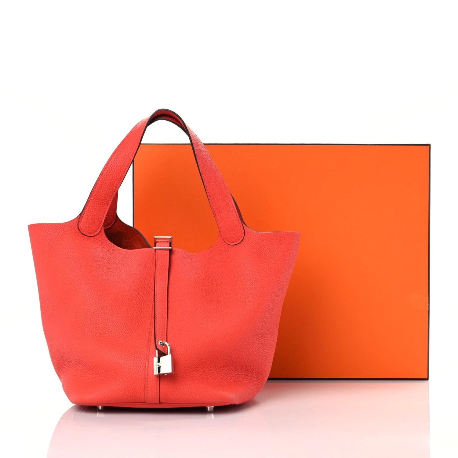Hermes Taurillon Maurice Picotin Lock 22 MM Capucine 8 of 8