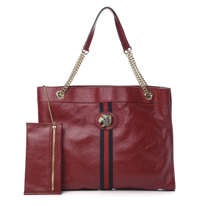 Gucci Calfskin Large Rajah Chain Tote Romantic Cherry 1 of 11