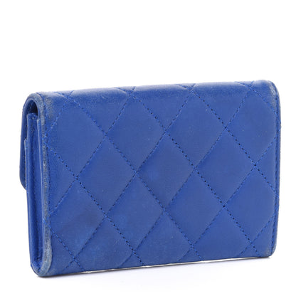 Chanel Lambskin Quilted Flap Card Holder Royal Blue 3 of 13