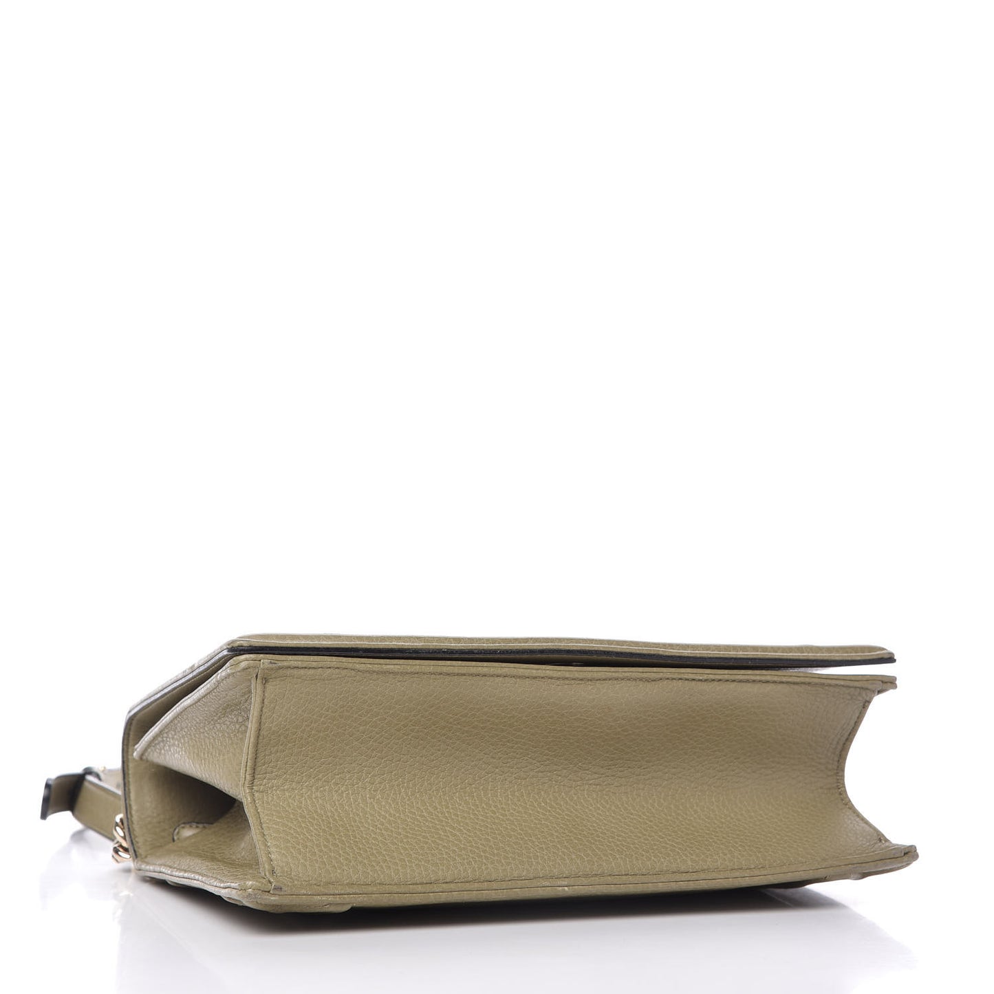 Grained Calfskin Medium Diorama Flap Bag Grey Green