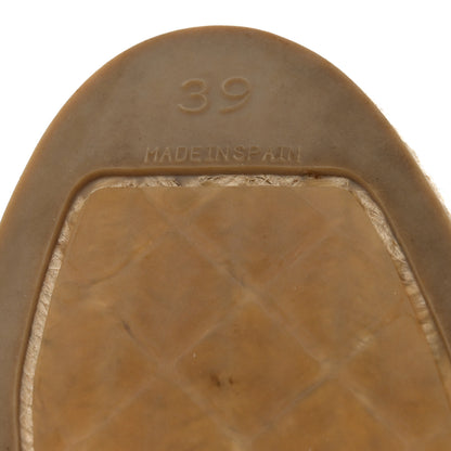 Chanel Lambskin CC Espadrilles 39 Beige Black 7 of 8