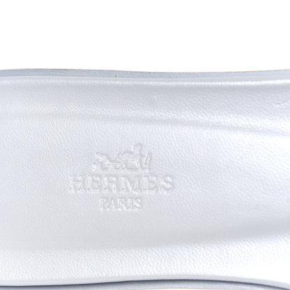 Hermes Epsom Oran Sandals 38 Bleu Glacier 5 of 6