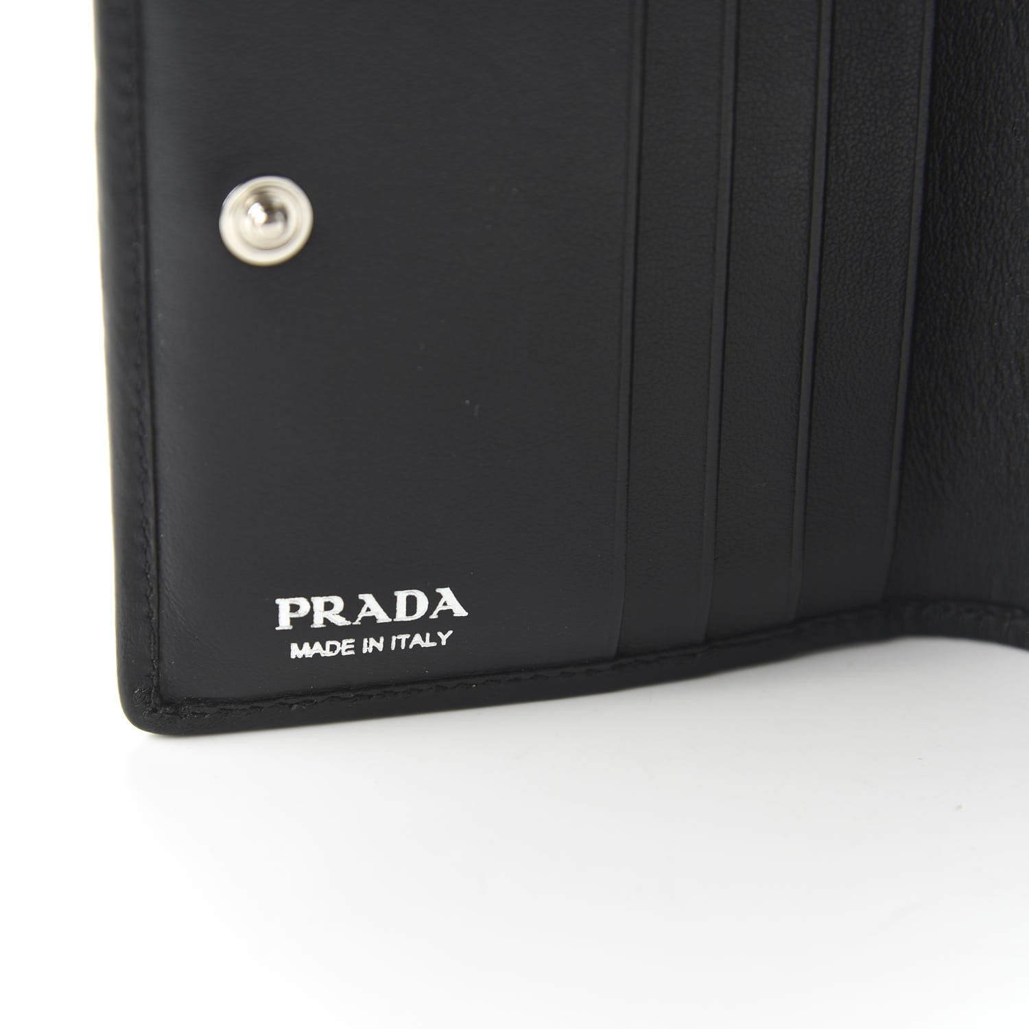 Prada Soft Calfskin Impunture Diagramme Wallet Black 8 of 10
