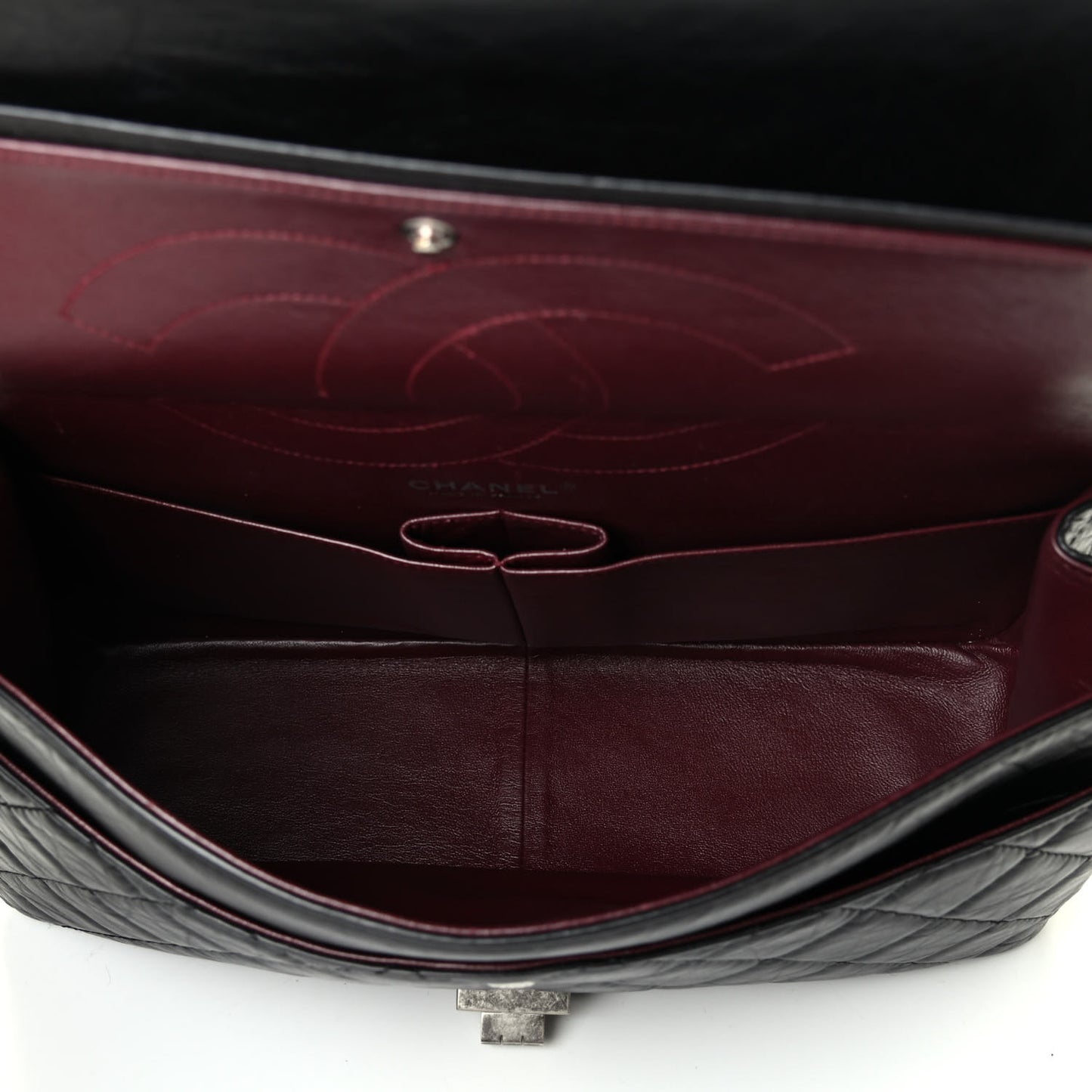 Aged Calfskin Quilted 2.55 Reissue 227 Flap Black