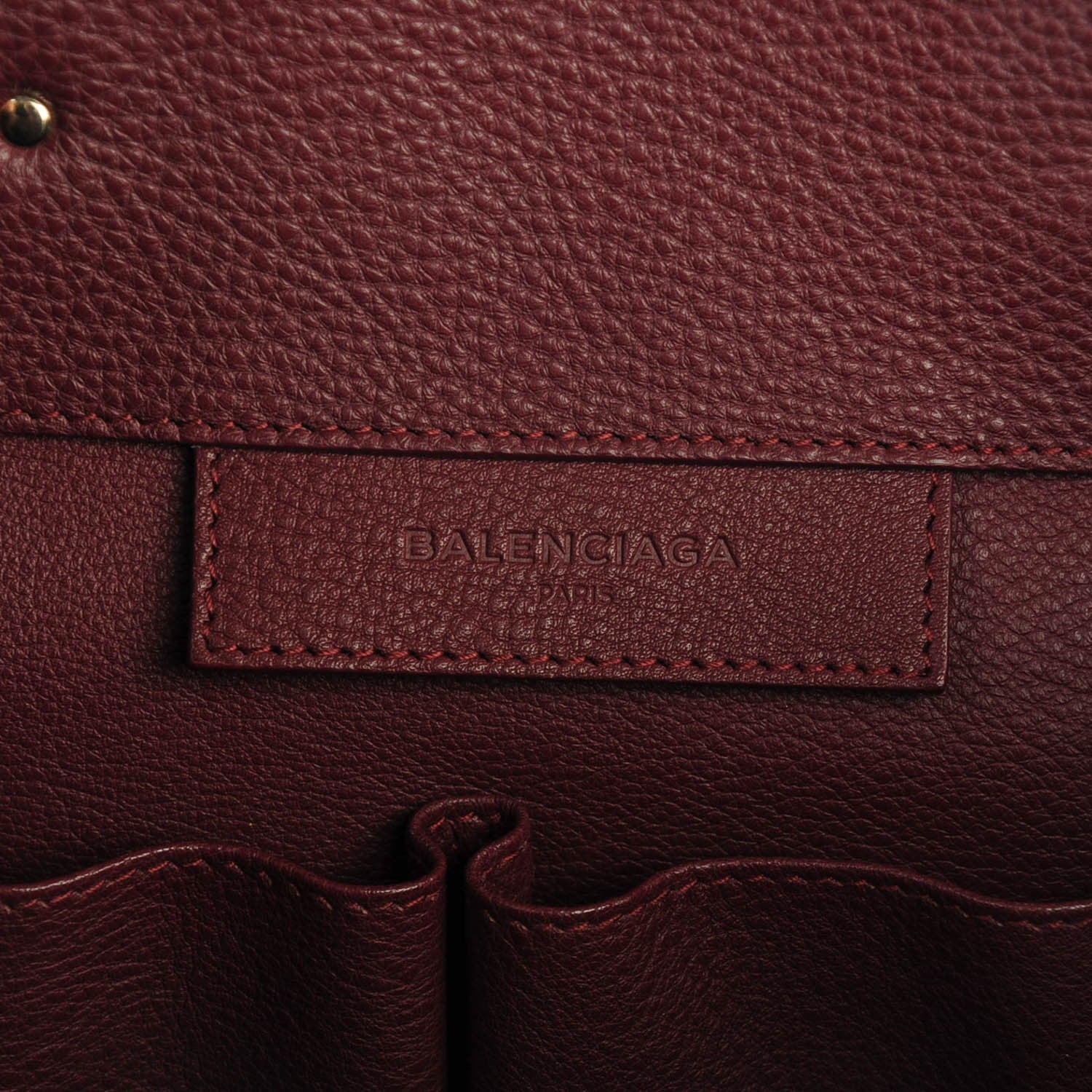 Balenciaga Grained Calfskin Gold Metallic Edge Hardware Papier A4 Tote Bordeaux 6 of 7