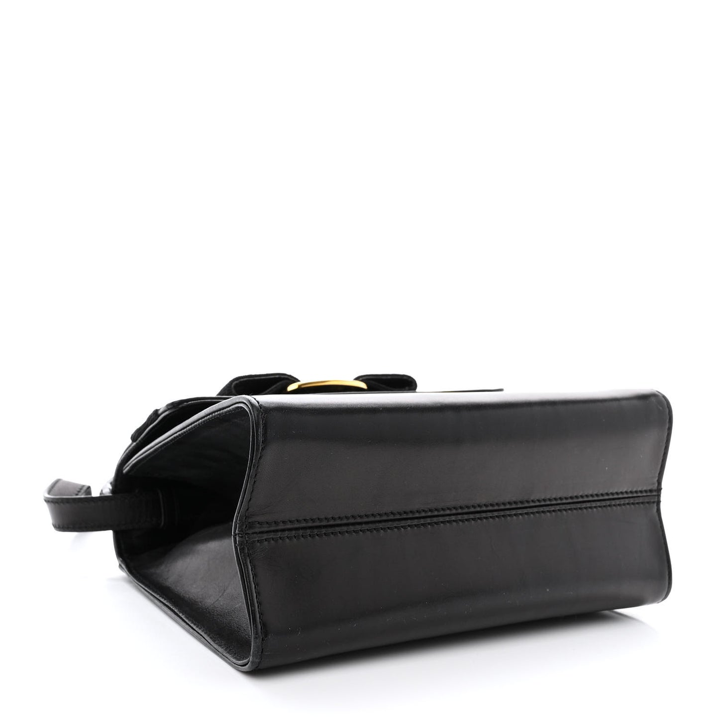 Calfskin Vera Bow Mini Top Handle Crossbody Bag Black
