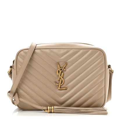 Saint Laurent Calfskin Matelasse Monogram Lou Camera Bag Dark Beige 1 of 11