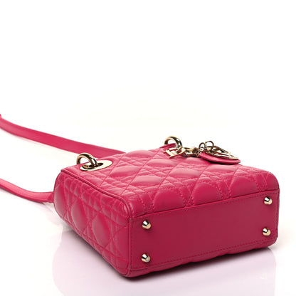 Christian Dior Lambskin Cannage Mini Lady Dior Fuchsia 5 of 10