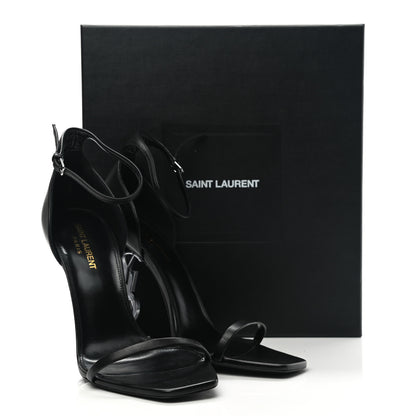 Saint Laurent Calfskin Opyum 110 Sandals 40.5 Black Silver 11 of 11
