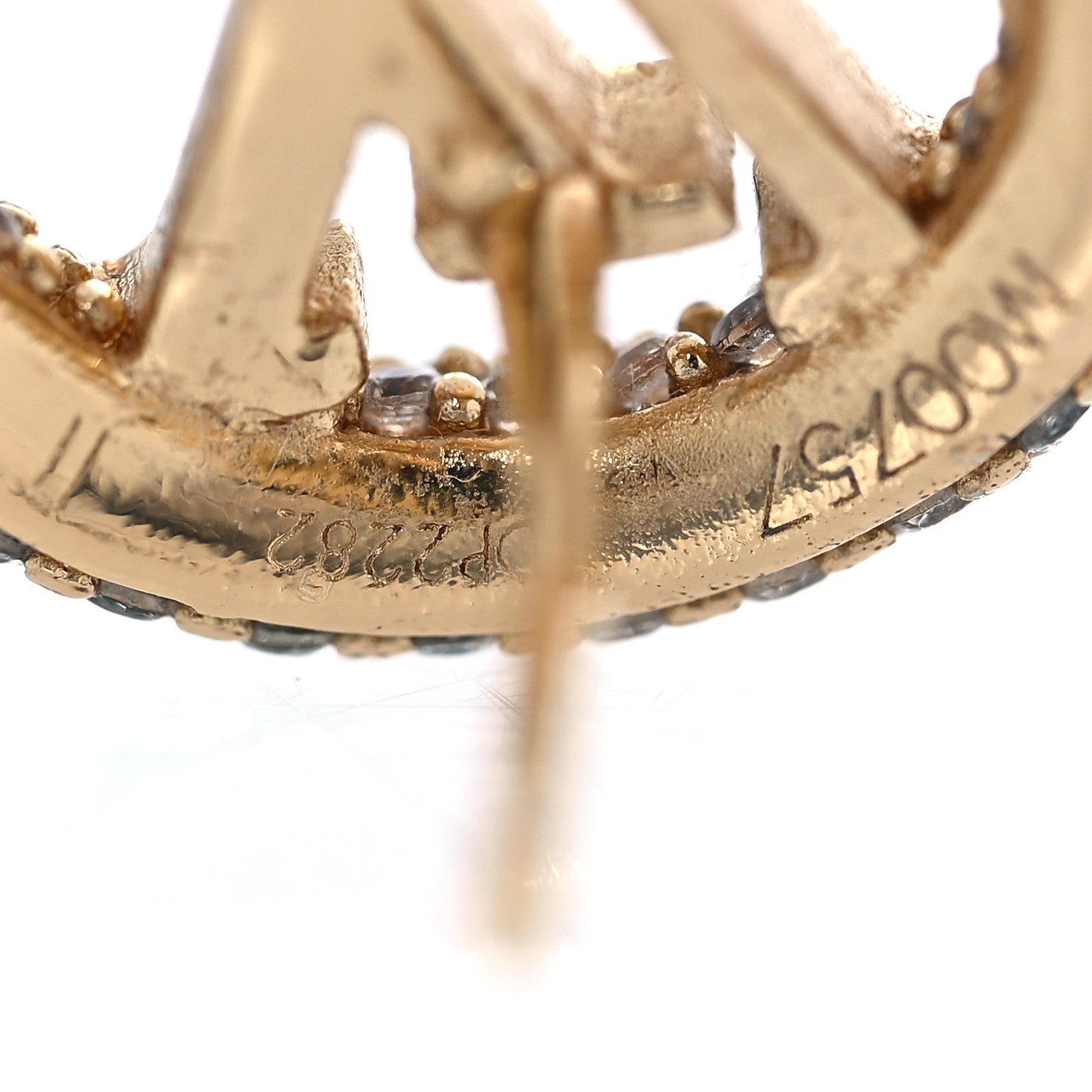 Louis Vuitton Metal Crystal Louise By Night Earrings Gold 5 of 5