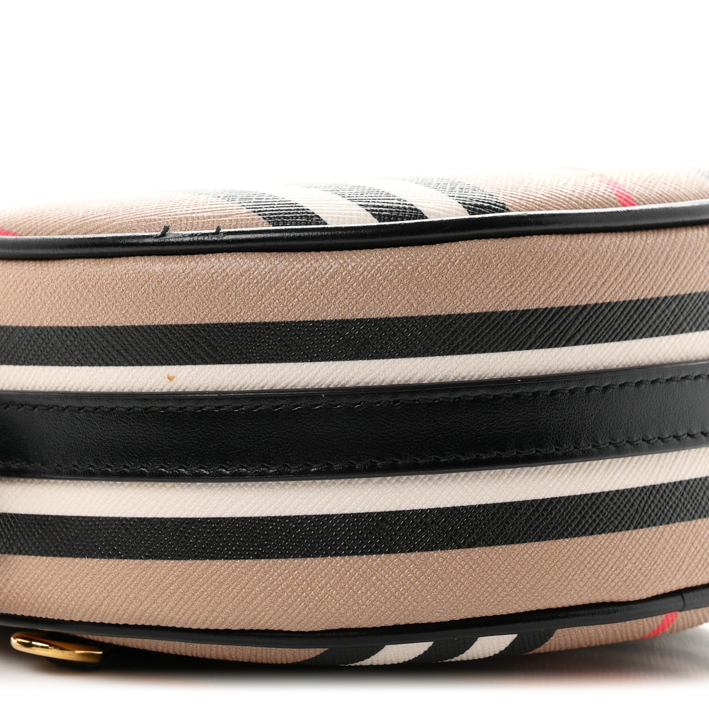 E-Canvas Calfskin Icon Stripe Louise Bag Archive Beige