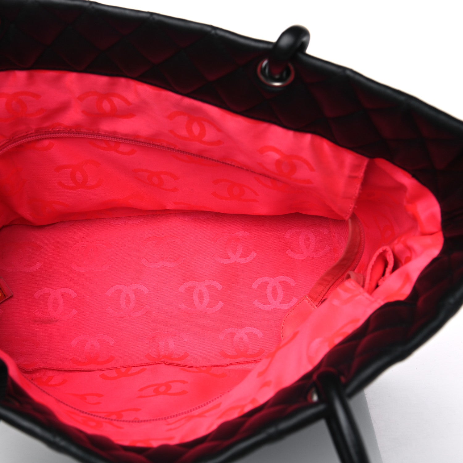Chanel Calfskin Quilted Large Cambon Tote Black White 4 of 11