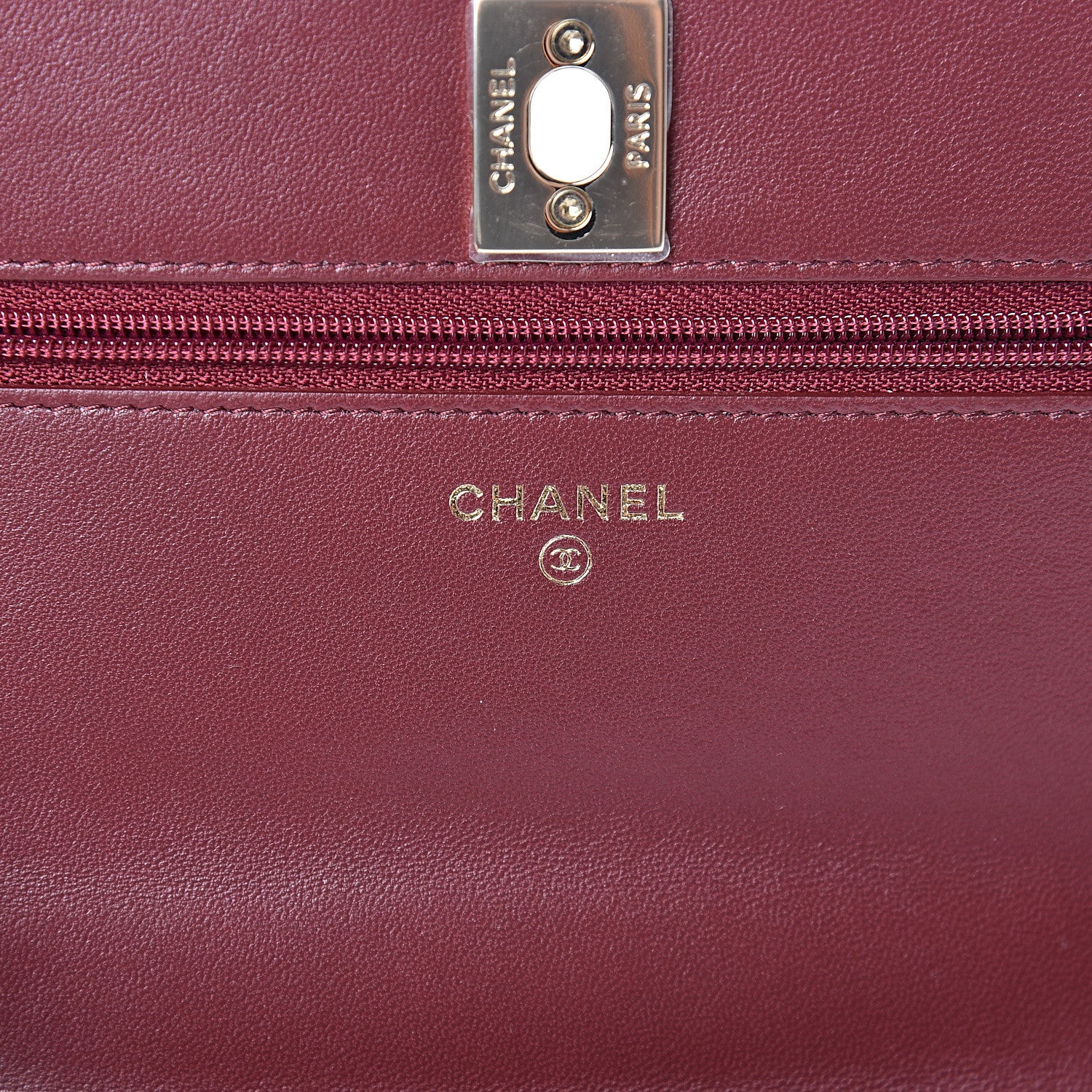 Chanel Lambskin Quilted Trendy CC Wallet On Chain WOC Dark Red 5 of 13