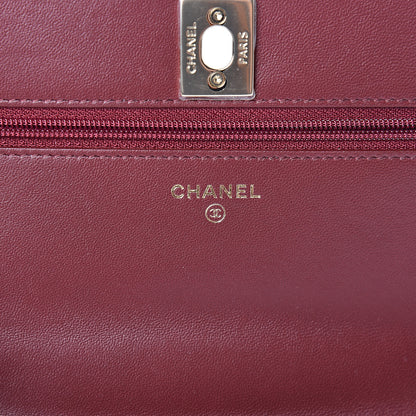Chanel Lambskin Quilted Trendy CC Wallet On Chain WOC Dark Red 5 of 13