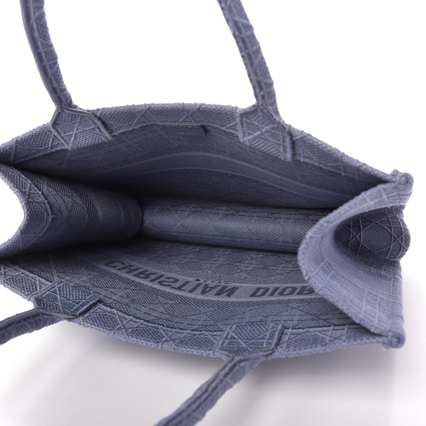 Embroidered Cannage Medium Book Tote Denim Blue