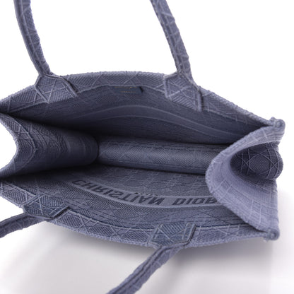 Christian Dior Embroidered Cannage Medium Book Tote Denim Blue 5 of 10