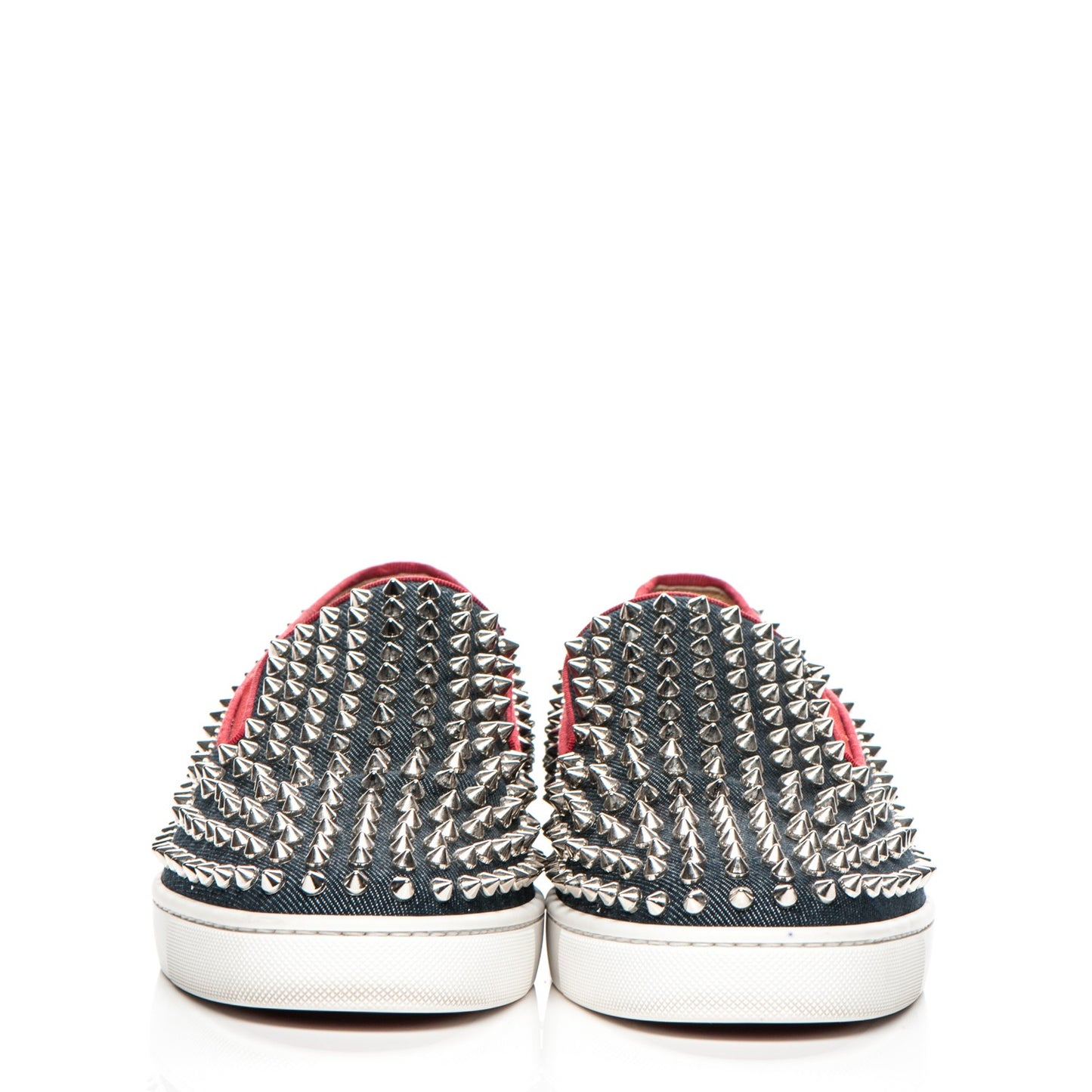 Mens Raw Denim Spikes Roller Boat Flat 40.5 Navy