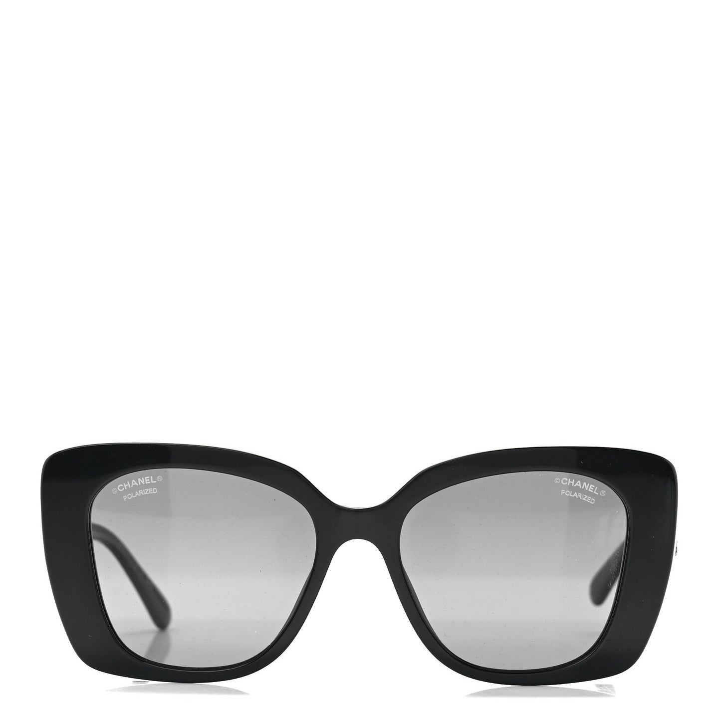 Acetate Strass Polarized Square Sunglasses 5422-B Black