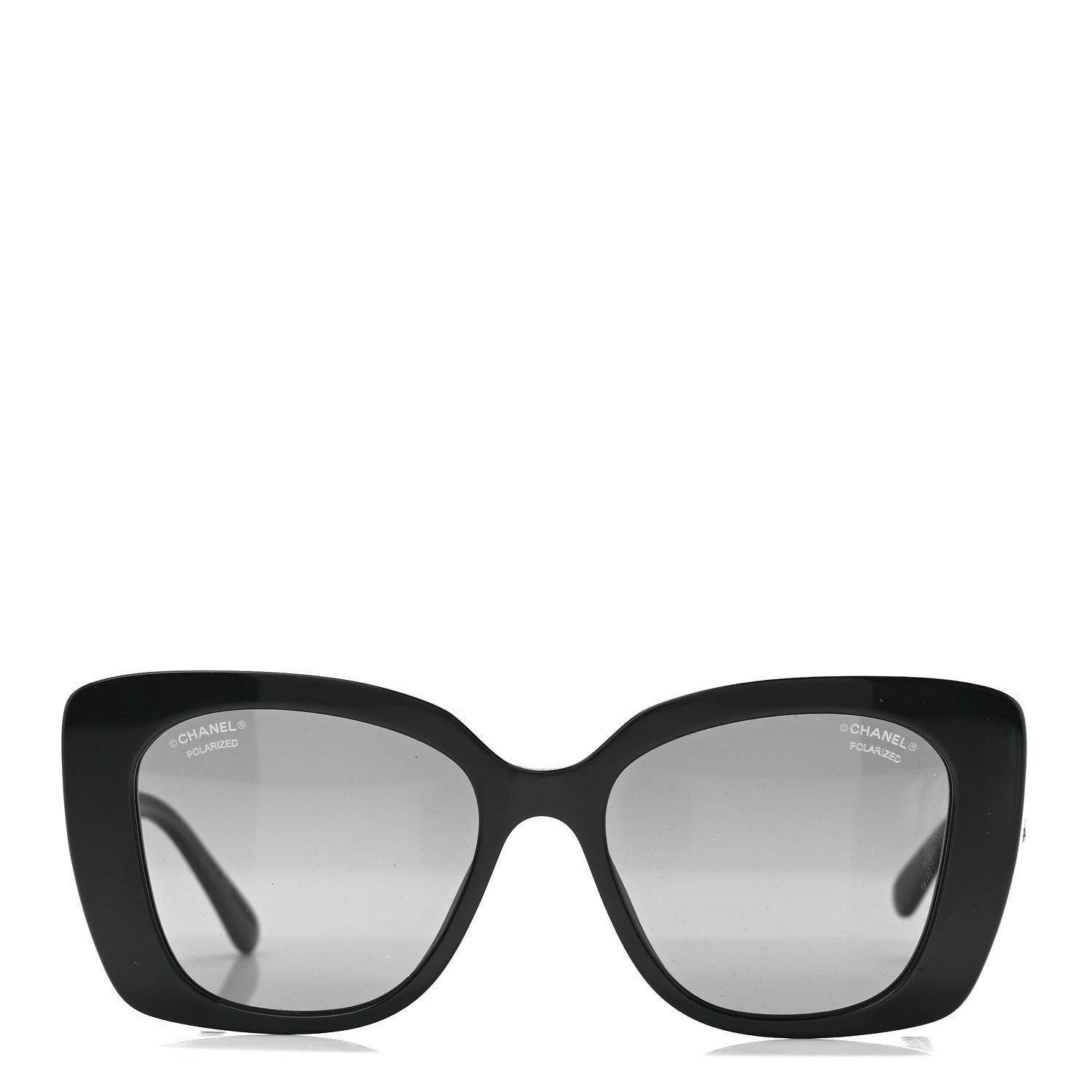 Chanel Acetate Strass Polarized Square Sunglasses 5422-B Black 2 of 8