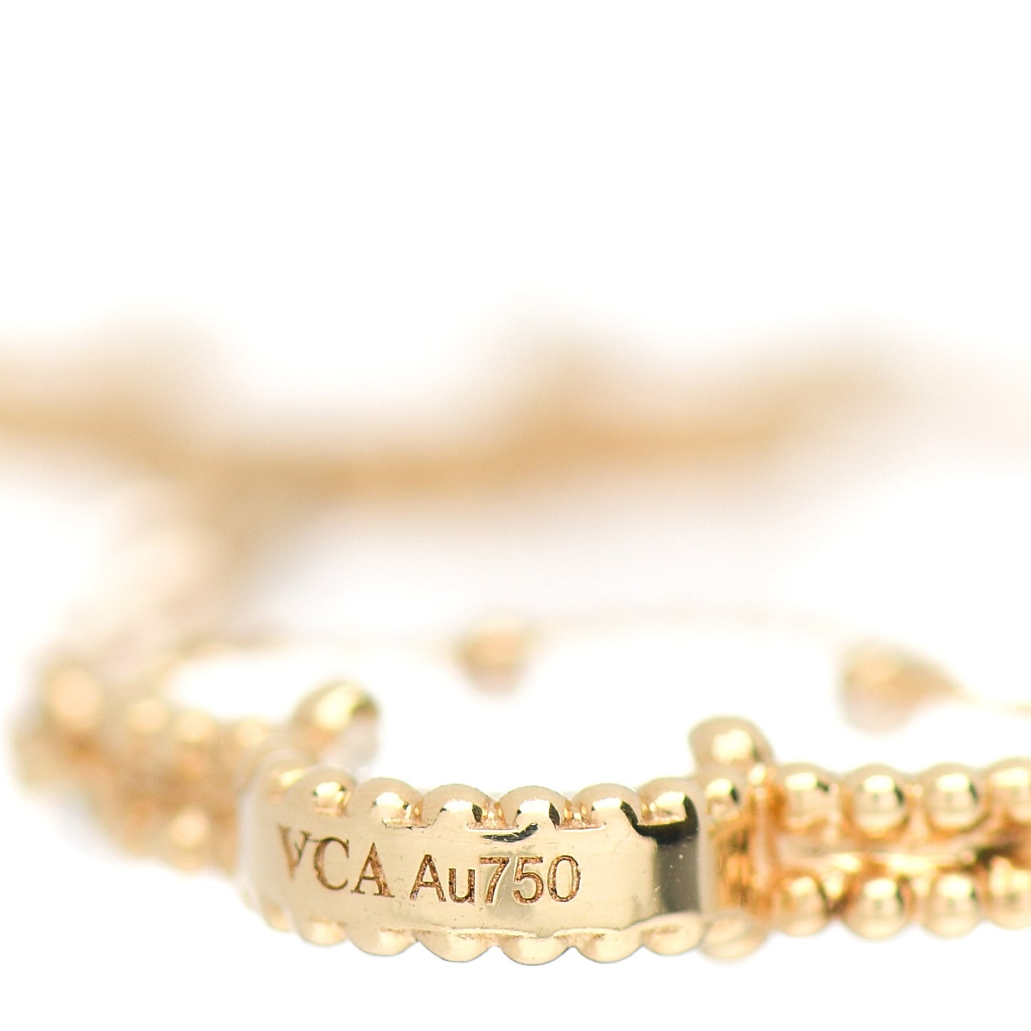 18K Yellow Gold Mother of Pearl 5 Motifs Vintage Alhambra Bracelet