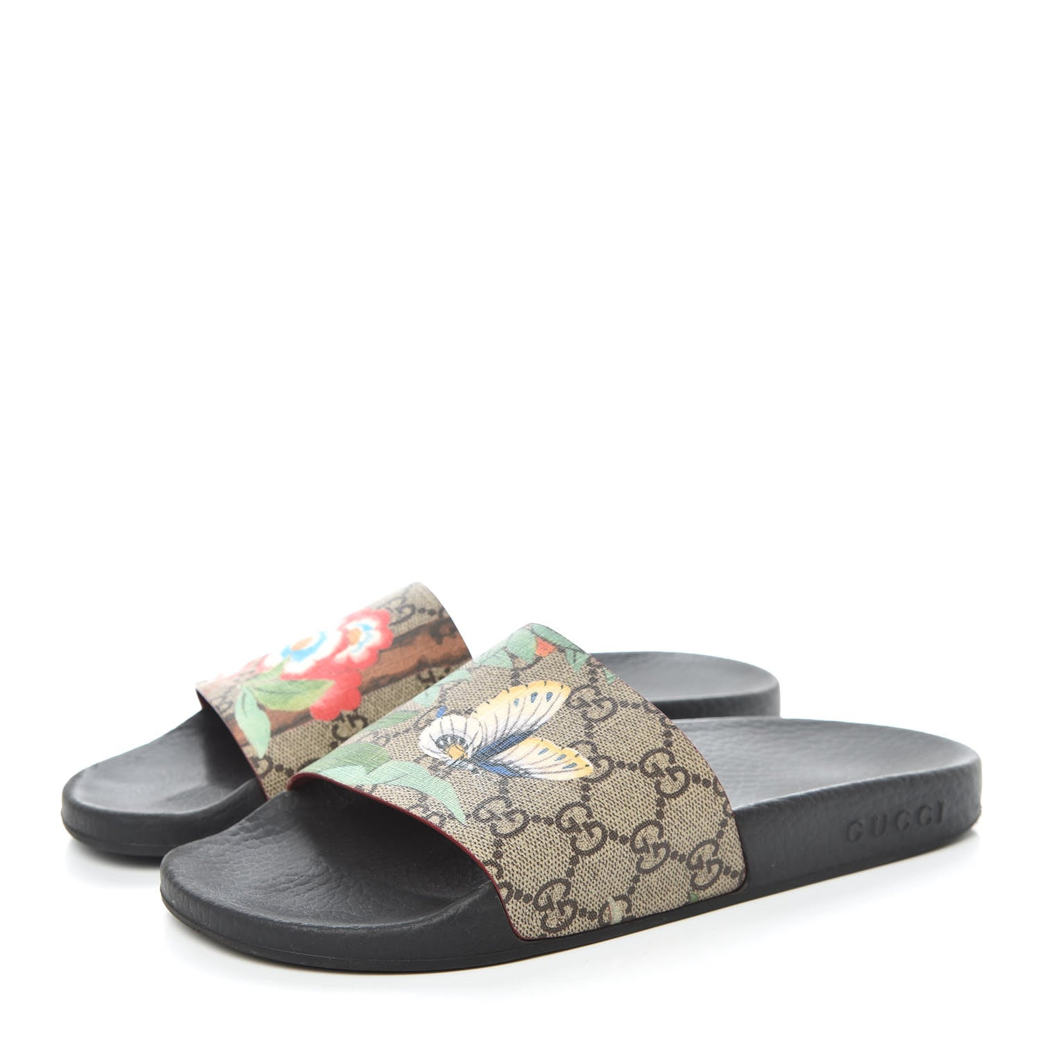 Gucci GG Supreme Monogram Tian Womens Slide Sandals 38 Beige Multicolor 3 of 10