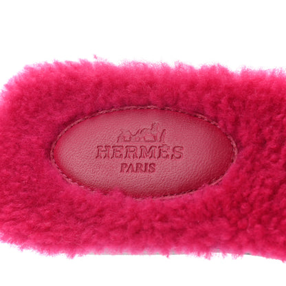 Hermes Woolskin Oran Sandals 38 Rose Fuchsia 7 of 7