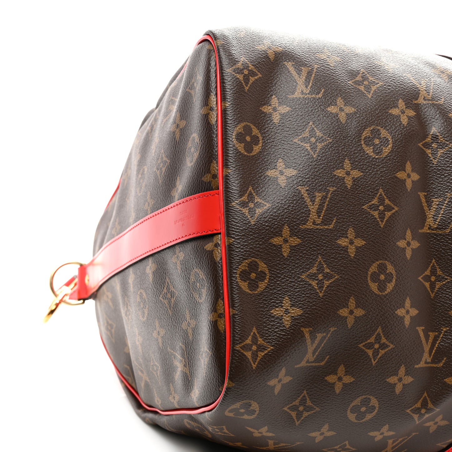 Calfskin Monogram Keepall Bandouliere 50 Coquelicot