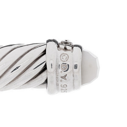 David Yurman Sterling Silver Diamond White Agate 5mm Cable Classics Bracelet 3 of 3