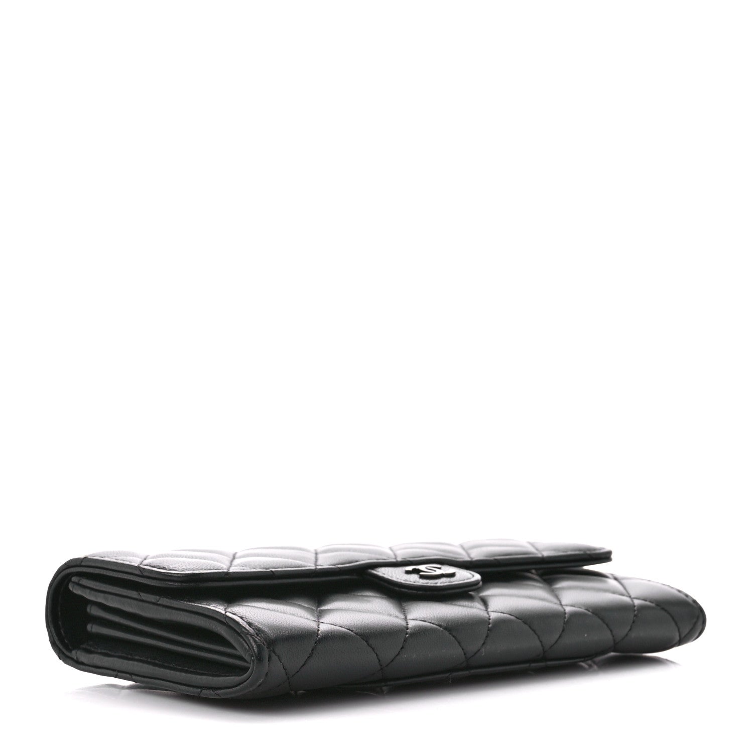 Chanel Lambskin Quilted Large Gusset Flap Wallet So Black 4 of 15