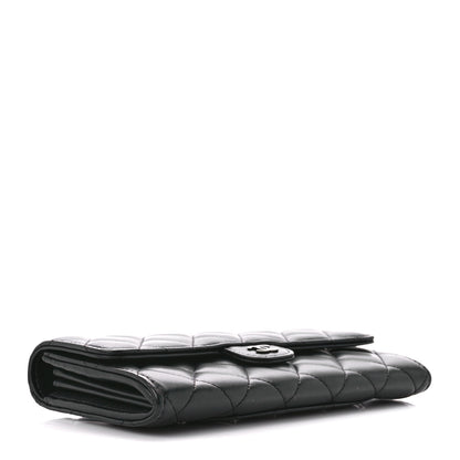 Chanel Lambskin Quilted Large Gusset Flap Wallet So Black 4 of 15