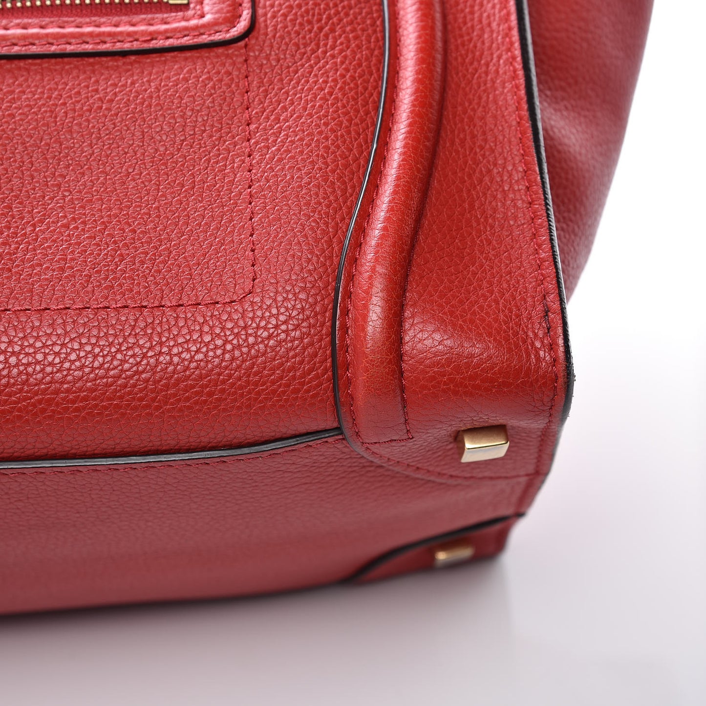Drummed Calfskin Mini Luggage Coquelicot