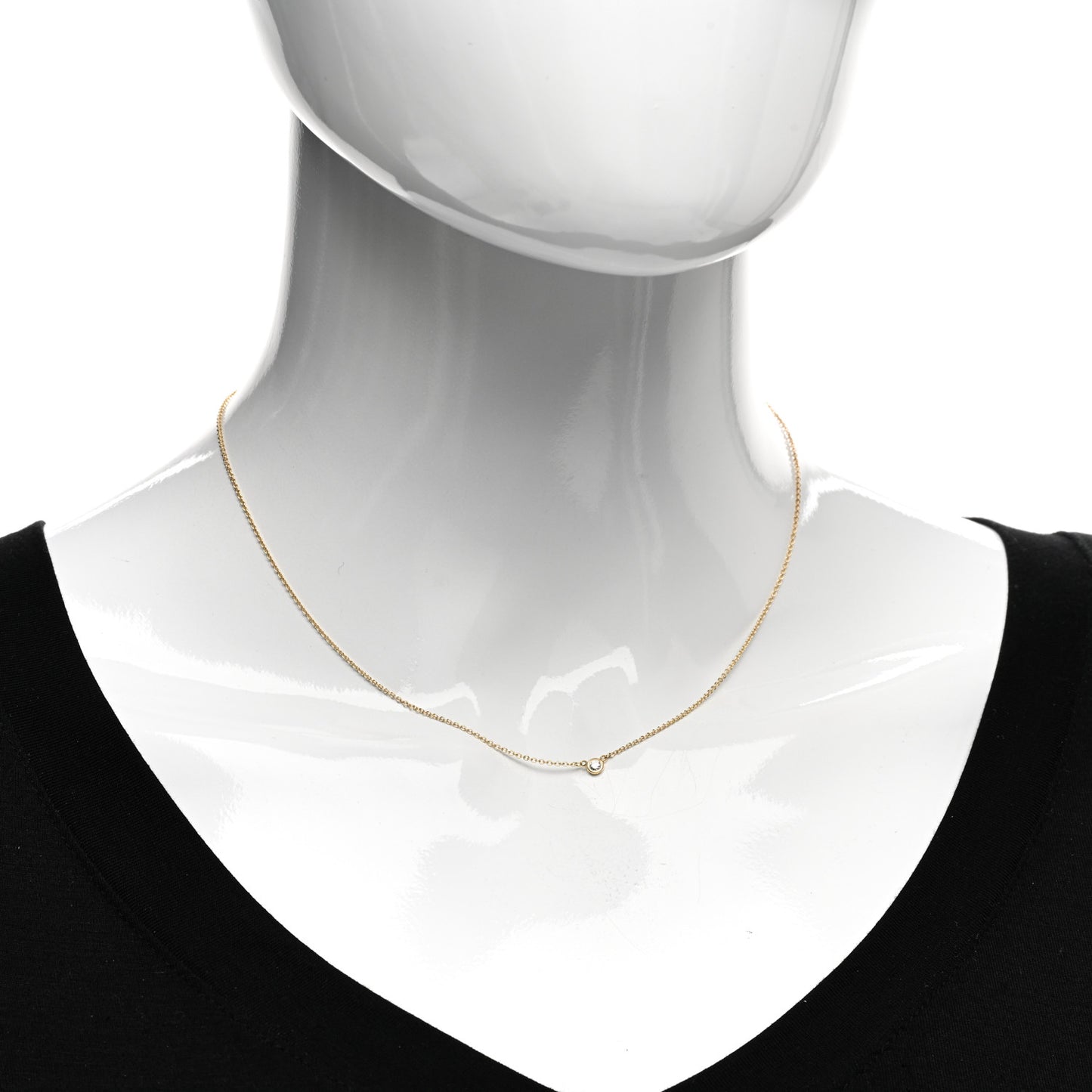 18K Yellow Gold Diamond .05ct Elsa Peretti Diamonds by the Yard Pendant Necklace