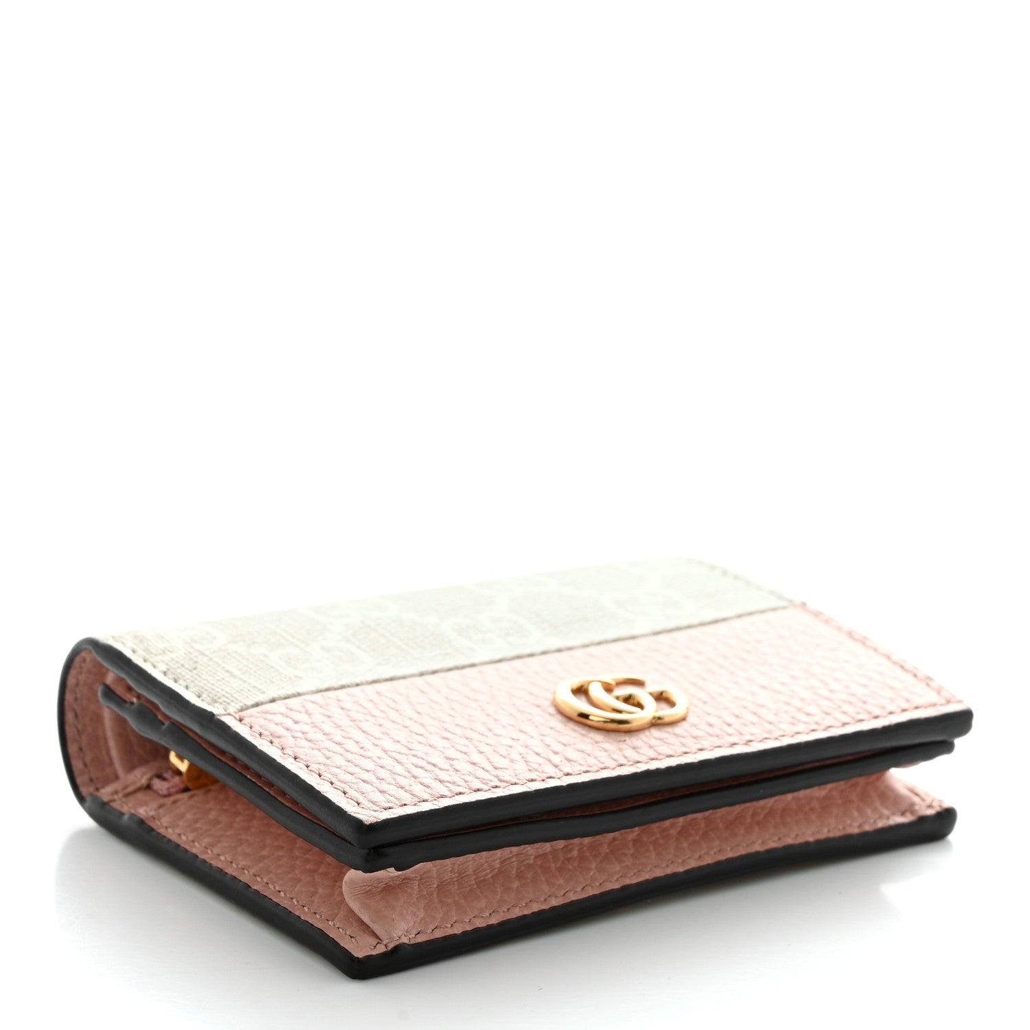 Gucci Dollar Calfskin GG Supreme Monogram GG Marmont Card Case Perfect Pink Beige Mystic White 4 of 7