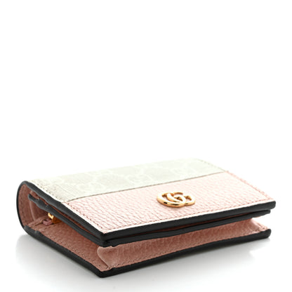 Gucci Dollar Calfskin GG Supreme Monogram GG Marmont Card Case Perfect Pink Beige Mystic White 4 of 7